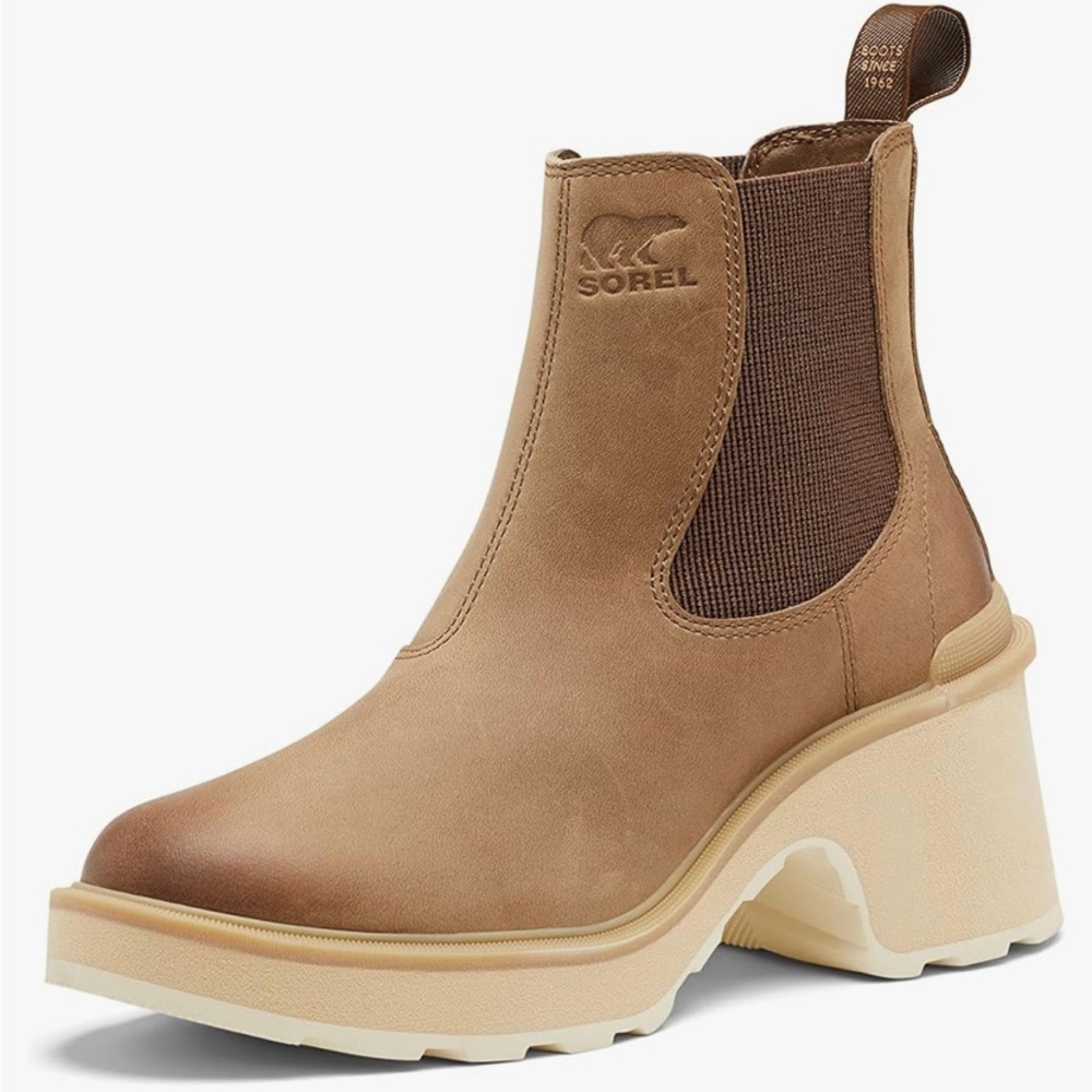 New !! Sorel Chelsea Hi-Line Heel Boot Size 10 Umber, Ceramic